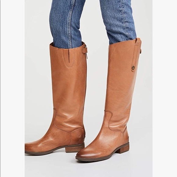 Sam Edelman Shoes - Sam Edelman Penny Whiskey Leather Tall Equestrian Back Zip Riding Boots